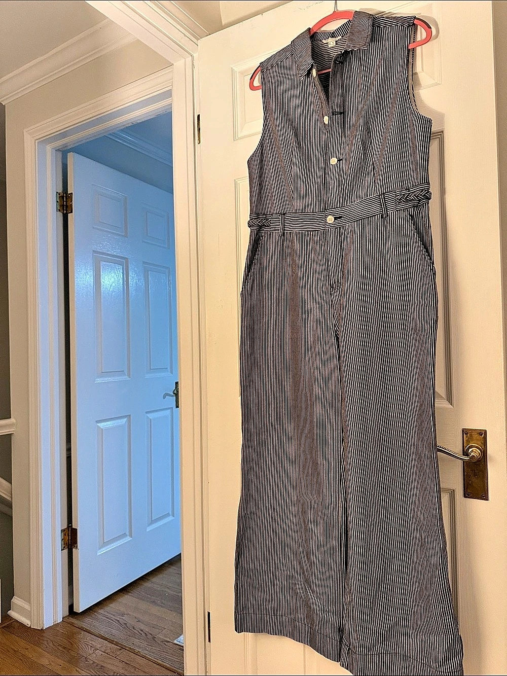 See You Soon striped jumpsuit in Black & White Like New
